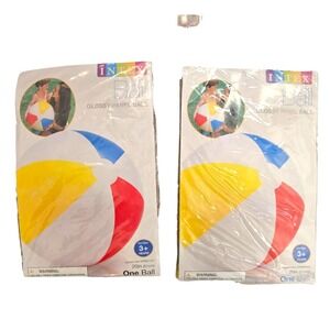 (lot of 2) Intex Glossy Panel 20" Inflatable Beach Ball 2018 New In Package NIP
